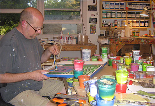 Mark Emerson in his studio